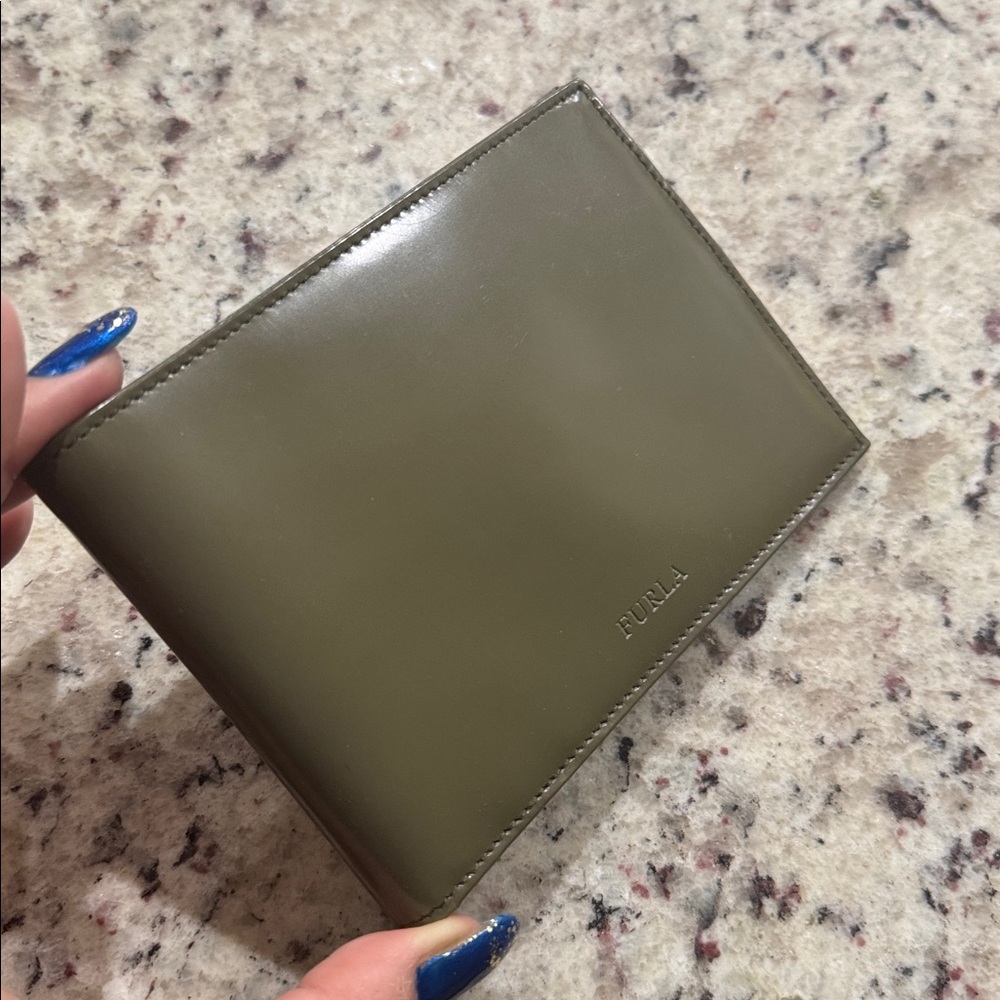 Furla patent leather wallet with dust bag pristine ￼